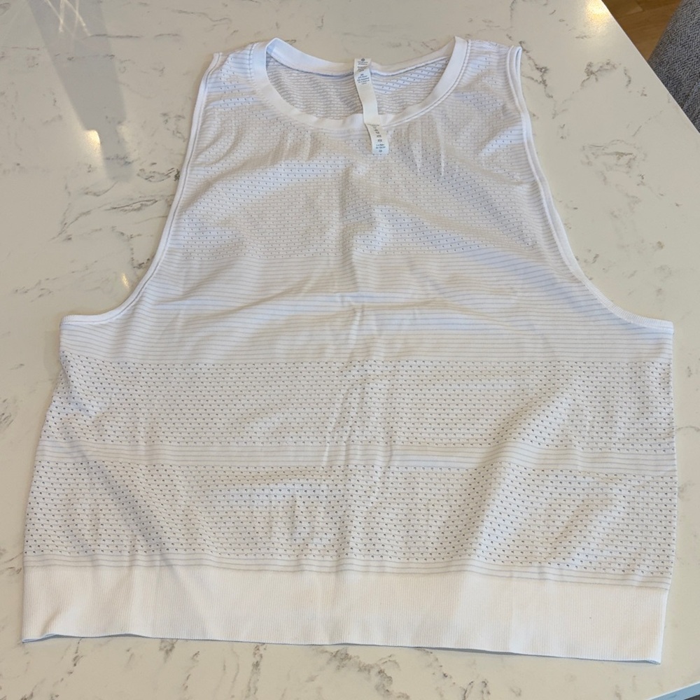 White lululemon Sleeveless Knit Tank Top